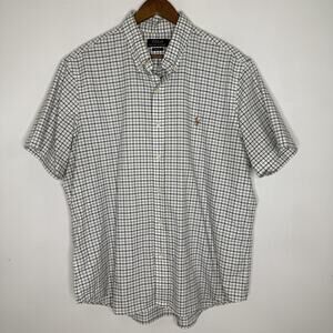 Polo Ralph Lauren Shirt Mens XL Flesh Pony White Check Short Sleeve Classic Fit